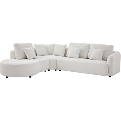 Vente-unique Ecksofa links aus strukturiertem Webstoff in Cremeweiß LOMESI Vente-unique Ecksofa links aus strukturiertem Webstoff in Cremeweiß LOMESI