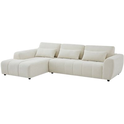 Vente-unique Ecksofa Ecke links mit verstellbarer Rückenlehne aus beigem texturiertem Stoff FABARTO Vente-unique Ecksofa Ecke links mit verstellbarer Rückenlehne aus beigem texturiertem Stoff FABARTO