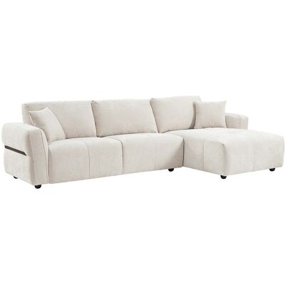 Vente-unique Ecksofa rechts – Strukturstoff – Beige – GOSALO de Maison Céphy Vente-unique Ecksofa rechts – Strukturstoff – Beige – GOSALO de Maison Céphy