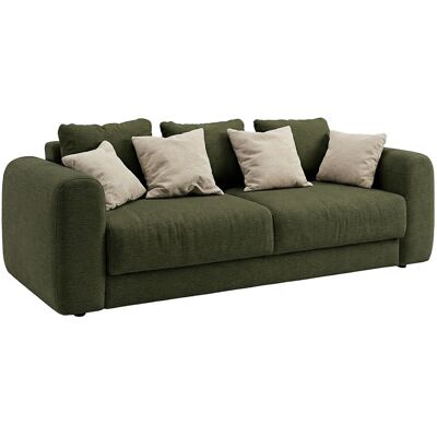 Vente-unique 4-Sitzer Schlafsofa – Stoff – Grün – ZABANO Vente-unique 4-Sitzer Schlafsofa – Stoff – Grün – ZABANO