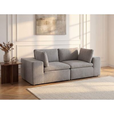 Vente-unique 2-Sitzer Sofa modulbar - Stoff Grau - CORTOLINE Vente-unique 2-Sitzer Sofa modulbar - Stoff Grau - CORTOLINE
