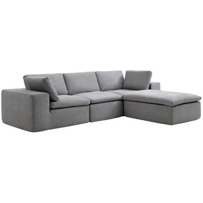 Vente-unique Ecksofa modulbar - Stoff Grau - CORTOLINE Vente-unique Ecksofa modulbar - Stoff Grau - CORTOLINE
