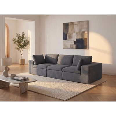 Vente-unique 3-Sitzer Sofa - beliebig kombinierbar - Stoff Anthrazitgrau - CORTOLINE Vente-unique 3-Sitzer Sofa - beliebig kombinierbar - Stoff Anthrazitgrau - CORTOLINE