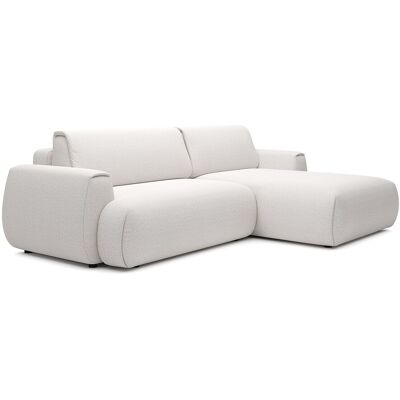 Vente-unique Ecksofa mit Schlaffunktion – Ecke rechts – Chenille-Stoff – Weiß-Ivory – MONELIA Vente-unique Ecksofa mit Schlaffunktion – Ecke rechts – Chenille-Stoff – Weiß-Ivory – MONELIA