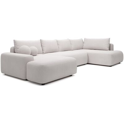 Vente-unique Großes Panorama-Ecksofa links mit Schlaffunktion - Strukturstoff - Beige - DAVISO Vente-unique Großes Panorama-Ecksofa links mit Schlaffunktion - Strukturstoff - Beige - DAVISO