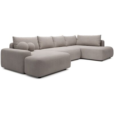 Vente-unique Großes Panorama-Ecksofa links mit Schlaffunktion - Strukturstoff - Taupe - DAVISO Vente-unique Großes Panorama-Ecksofa links mit Schlaffunktion - Strukturstoff - Taupe - DAVISO