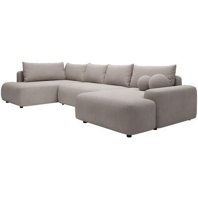 Vente-unique Großes Panorama-Ecksofa rechts mit Schlaffunktion - Strukturstoff - Taupe - DAVISO Vente-unique Großes Panorama-Ecksofa rechts mit Schlaffunktion - Strukturstoff - Taupe - DAVISO