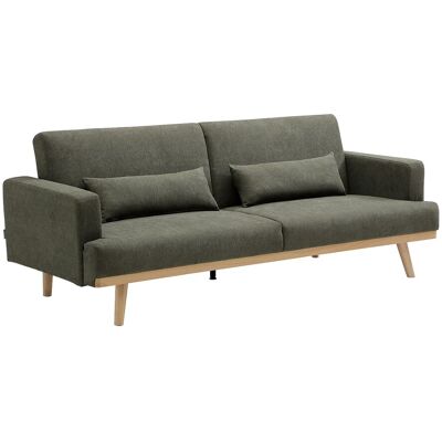 Vente-unique Schlafsofa Klappsofa 3-Sitzer - Stoff - Grün ESME Vente-unique Schlafsofa Klappsofa 3-Sitzer - Stoff - Grün ESME