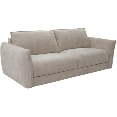 Vente-unique 4-Sitzer Schlafsofa mit Schnellverstellung aus strukturiertem Beige-Stoff - Liegefläche 160 cm - 13 cm Memoryschaum-Matratze GABRIZA Vente-unique 4-Sitzer Schlafsofa mit Schnellverstellung aus strukturiertem Beige-Stoff - Liegefläche 160 cm - 13 cm Memoryschaum-Matratze GABRIZA