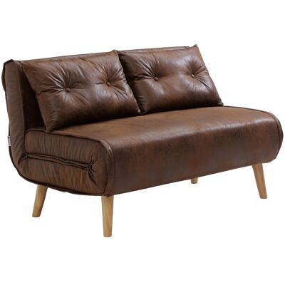 Vente-unique 2-Sitzer-Schlafsofa Microfaser im Vintage-Leder-Look VALERIO Vente-unique 2-Sitzer-Schlafsofa Microfaser im Vintage-Leder-Look VALERIO