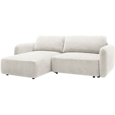 Vente-unique Ecksofa links ausziehbar aus Chenille-Stoff in Gebrochenweiß PLUFATI Vente-unique Ecksofa links ausziehbar aus Chenille-Stoff in Gebrochenweiß PLUFATI