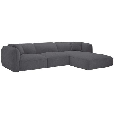 Vente-unique Ecksofa mit Chenille-Bezug in Anthrazitgrau - Ecke Rechts - Maison Céphy CAMILIO Vente-unique Ecksofa mit Chenille-Bezug in Anthrazitgrau - Ecke Rechts - Maison Céphy CAMILIO