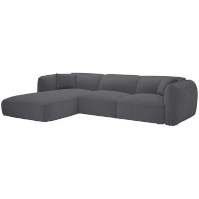 Vente-unique Ecksofa mit Ecke Links aus Anthrazitgrau Chenille von Maison Céphy CAMILIO Vente-unique Ecksofa mit Ecke Links aus Anthrazitgrau Chenille von Maison Céphy CAMILIO