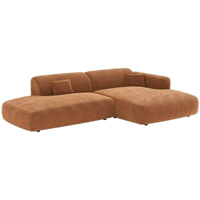 Vente-unique Offenes Ecksofa rechts aus fein geripptem Cord in Terrakotta POGNI von Maison Céphy Vente-unique Offenes Ecksofa rechts aus fein geripptem Cord in Terrakotta POGNI von Maison Céphy