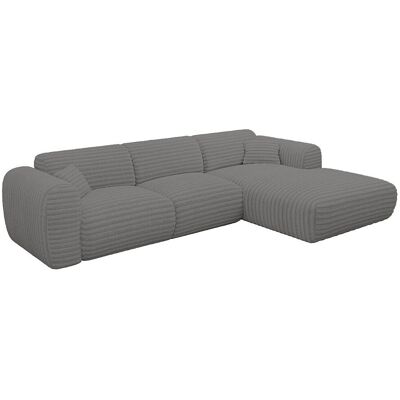 Vente-unique Großes Ecksofa rechts aus grobem Breitcord-Samt in Anthrazitgrau POGNI von Maison Céphy Vente-unique Großes Ecksofa rechts aus grobem Breitcord-Samt in Anthrazitgrau POGNI von Maison Céphy