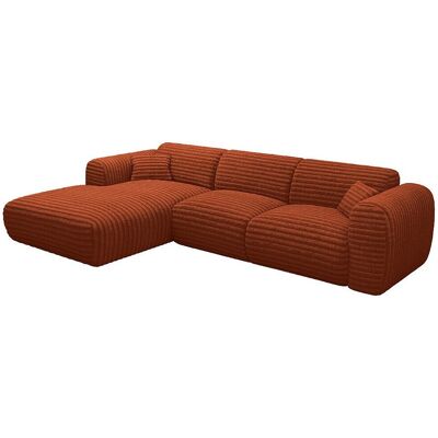 Vente-unique Großes Ecksofa links aus grobem Cord-Samt in Terrakotta POGNI von Maison Céphy Vente-unique Großes Ecksofa links aus grobem Cord-Samt in Terrakotta POGNI von Maison Céphy