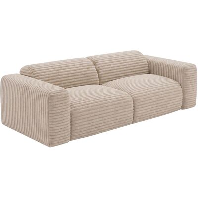 Vente-unique 4-Sitzer Schlafsofa aus grobem Breitcord-Samt in Beige POGNI von Maison Céphy Vente-unique 4-Sitzer Schlafsofa aus grobem Breitcord-Samt in Beige POGNI von Maison Céphy