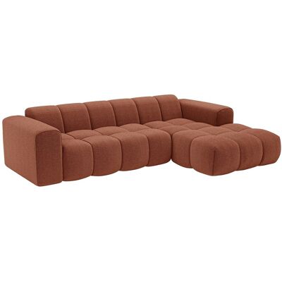 Vente-unique Ecksofa - Ecke rechts aus Chenille-Stoff in Terracotta von Maison Céphy CALESO Vente-unique Ecksofa - Ecke rechts aus Chenille-Stoff in Terracotta von Maison Céphy CALESO