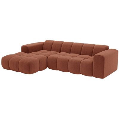 Vente-unique Ecksofa - Ecke links aus Chenille in Terracotta von Maison Céphy CALESO Vente-unique Ecksofa - Ecke links aus Chenille in Terracotta von Maison Céphy CALESO