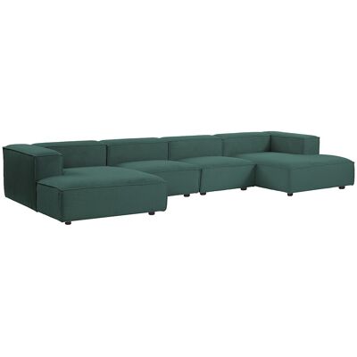 Vente-unique Modulares Panorama-Ecksofa aus geripptem grünen Samt RUZOLO Vente-unique Modulares Panorama-Ecksofa aus geripptem grünen Samt RUZOLO