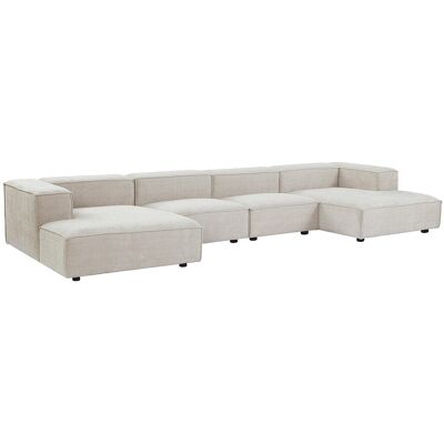 Vente-unique Modulares Panorama-Ecksofa aus beigem Chenille-Stoff RUZOLO Vente-unique Modulares Panorama-Ecksofa aus beigem Chenille-Stoff RUZOLO