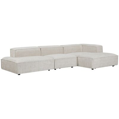 Vente-unique Modulares Ecksofa mit offener Sitzfläche aus beigem Chenillestoff RUZOLO Vente-unique Modulares Ecksofa mit offener Sitzfläche aus beigem Chenillestoff RUZOLO
