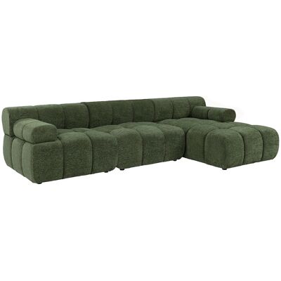 Vente-unique Modulierbares Sofa mit Ecke rechts aus meliertem Stoff in Grün FACIVIL Vente-unique Modulierbares Sofa mit Ecke rechts aus meliertem Stoff in Grün FACIVIL