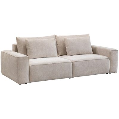Vente-unique 3-Sitzer Schlafsofa aus Chenille-Stoff in Beige RICAPO Vente-unique 3-Sitzer Schlafsofa aus Chenille-Stoff in Beige RICAPO