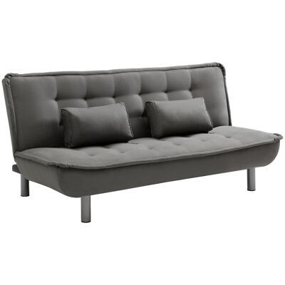 Vente-unique Schlafsofa 3-Sitzer Klappsofa - Stoff - Grau - MISHAN Vente-unique Schlafsofa 3-Sitzer Klappsofa - Stoff - Grau - MISHAN