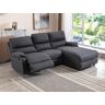 Vente-unique.ch Ecksofa Relaxsofa elektrisch - Stoff - Ecke Rechts - Anthrazit - LUNANO