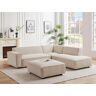 PASCAL MORABITO Großes Ecksofa & Hocker - Ecke rechts - Cord - Beige - BORORE