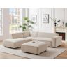 PASCAL MORABITO Großes Ecksofa & Hocker - Ecke links - Cord - Beige - BORORE