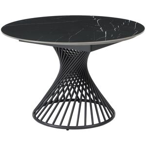Vente-unique Esstisch ausziehbar - 4 bis 8 Personen - Keramik & Metall - Marmor-Optik Schwarz - CASTINA Vente-unique Esstisch ausziehbar - 4 bis 8 Personen - Keramik & Metall - Marmor-Optik Schwarz - CASTINA