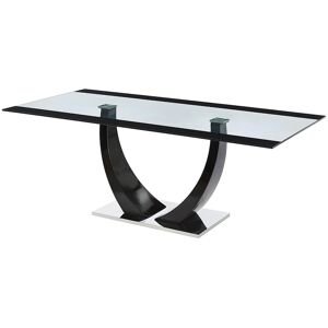 Vente-unique Esstisch - 8 Personen - MDF & Glas - Schwarz - MEZZO Vente-unique Esstisch - 8 Personen - MDF & Glas - Schwarz - MEZZO