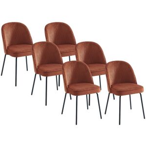 Vente-unique Stuhl 6er-Set - Cord & schwarzes Metall - Terracotta - ALPALI Vente-unique Stuhl 6er-Set - Cord & schwarzes Metall - Terracotta - ALPALI