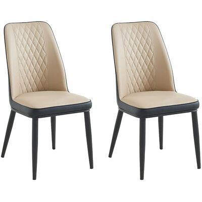 Vente-unique Stuhl 2er-Set - Kunstleder & Metall - Beige & Anthrazit - MILDURA Vente-unique Stuhl 2er-Set - Kunstleder & Metall - Beige & Anthrazit - MILDURA