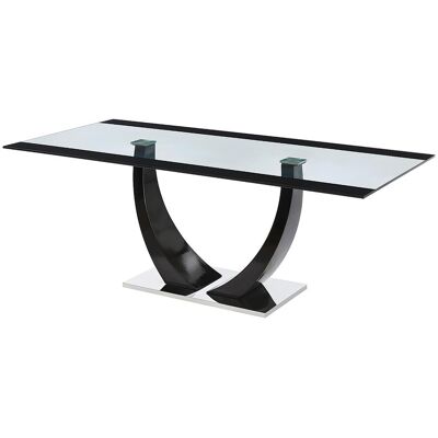 Vente-unique Esstisch - 8 Personen - MDF & Glas - Schwarz - MEZZO Vente-unique Esstisch - 8 Personen - MDF & Glas - Schwarz - MEZZO