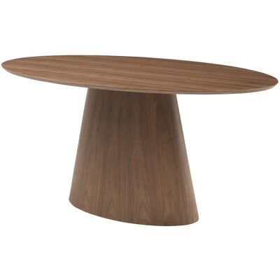 Vente-unique Esstisch 6 Personen - Nussbaumfurnier - Holzfarben dunkel - ANTELADA Vente-unique Esstisch 6 Personen - Nussbaumfurnier - Holzfarben dunkel - ANTELADA