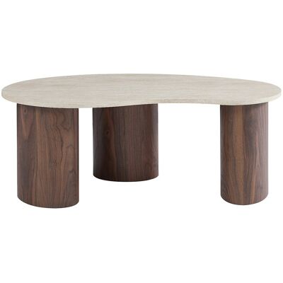 Vente-unique Couchtisch - MDF - Travertin-Optik - Beige & Holzfarben dunkel - ALOZYA Vente-unique Couchtisch - MDF - Travertin-Optik - Beige & Holzfarben dunkel - ALOZYA