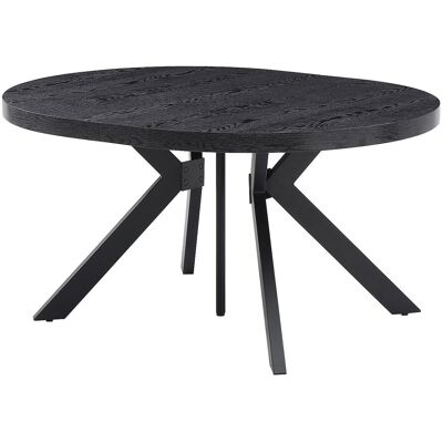 Vente-unique Esstisch - ausziehbar - 6 bis 12 Personen - MDF & Stahl - Schwarz - KOMONI Vente-unique Esstisch - ausziehbar - 6 bis 12 Personen - MDF & Stahl - Schwarz - KOMONI