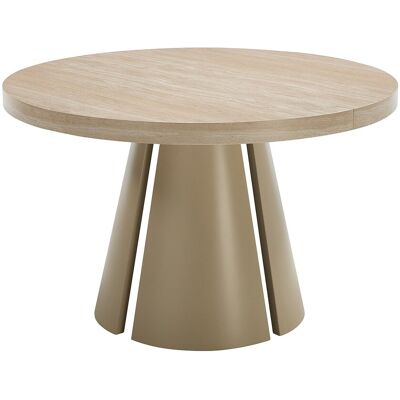 Vente-unique Ausziehbarer Esstisch für 4 bis 12 Personen aus MDF und Metall Beige - Travertin-Optik Beige JARELIA Vente-unique Ausziehbarer Esstisch für 4 bis 12 Personen aus MDF und Metall Beige - Travertin-Optik Beige JARELIA