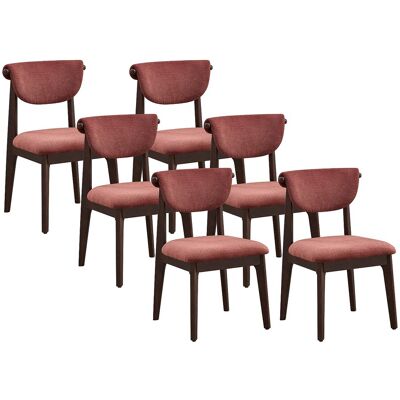 Vente-unique 2er-Set Stühle aus Strukturstoff und Kautschukholz - Braun - GABIEL Vente-unique 2er-Set Stühle aus Strukturstoff und Kautschukholz - Braun - GABIEL