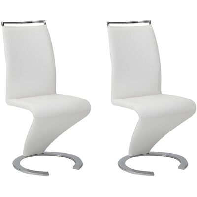 Vente-unique Stuhl Freischwinger 2er-Set - Kunstleder - Weiß - TWIZY Vente-unique Stuhl Freischwinger 2er-Set - Kunstleder - Weiß - TWIZY