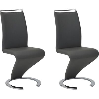 Vente-unique Stuhl Freischwinger 2er-Set - Kunstleder - Schwarz - TWIZY Vente-unique Stuhl Freischwinger 2er-Set - Kunstleder - Schwarz - TWIZY