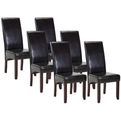 Vente-unique Stuhl 6er-Set - Kunstleder - Braun - ROVIGO Vente-unique Stuhl 6er-Set - Kunstleder - Braun - ROVIGO