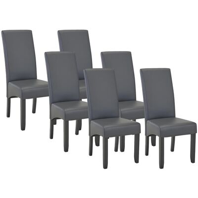Vente-unique Stuhl 6er-Set - Kunstleder - Grau - ROVIGO Vente-unique Stuhl 6er-Set - Kunstleder - Grau - ROVIGO