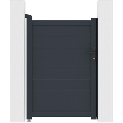 Vente-unique Gartentor Flügeltor - 103 x 150 cm - voll - Aluminium - Anthrazit - NAZARIO Vente-unique Gartentor Flügeltor - 103 x 150 cm - voll - Aluminium - Anthrazit - NAZARIO