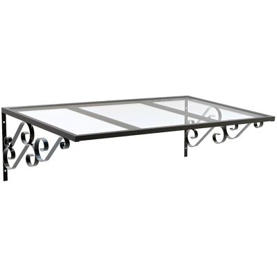 Vente-unique Vordach - Aluminium - 120 x 80 cm - geneigt - AMBAN Vente-unique Vordach - Aluminium - 120 x 80 cm - geneigt - AMBAN