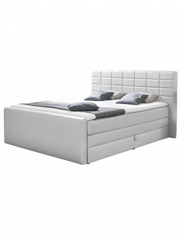 VEDIA Boxspring-Bett «Nora», weiss, 180 x 200 cm, 2 Boxen, 2 Matratzen