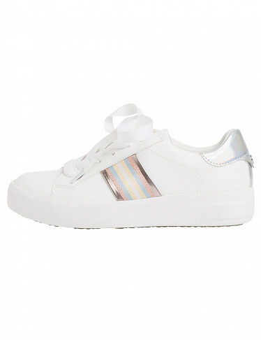 Tamaris Sneakers für Damen mit Regenbogen-Motiv, weiss